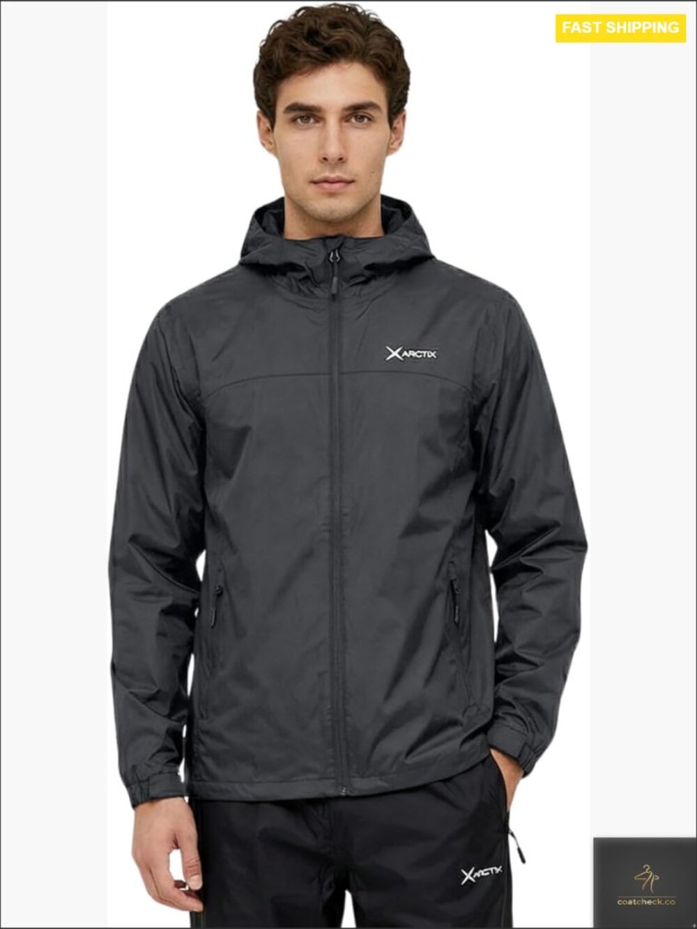 Men's Waterproof Rain Jacket Lightweight Packable Hooded Outdoor Shell